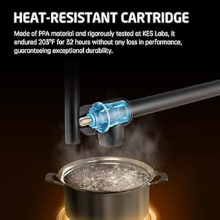 KES Pot Filler Faucet with Heat-Resistant Cartridge, 26" Black Pot Filler Over Stove, Wall Mount Kitchen Folding Faucet 360°Swing Arm, No Lead Stainless Steel, NSF Certified, KN927LFF18-BK