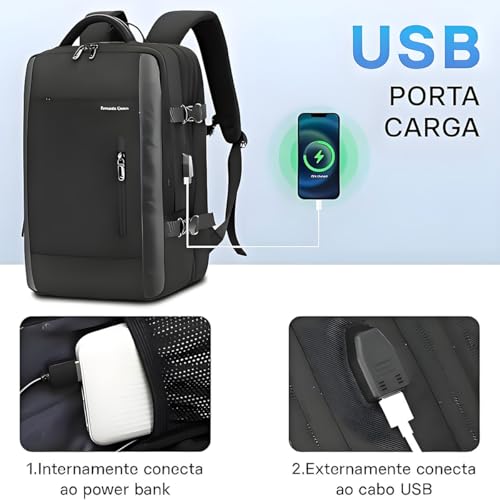 Romantic Crown Mochila de Viagem Expansivel Masculina Feminina, Mochila Para Notebook Executiva Impermeável Reforçada Cabo US