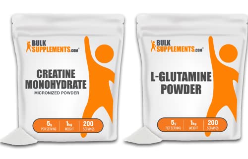 BULKSUPPLEMENTS.COM Creatine Monohydrate 1KG & L-Glutamine 1KG