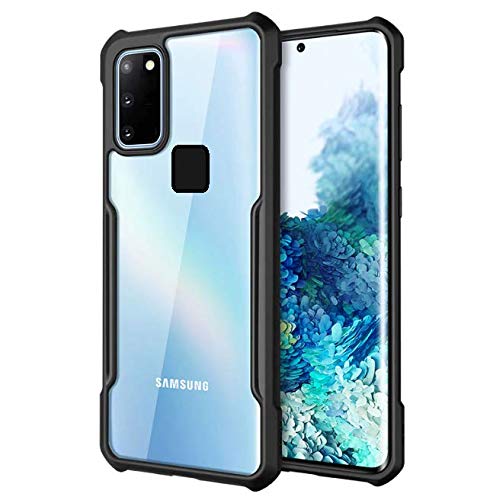 Image of MOBITUSSION Polycarbonate Shockproof Transparent Slim Back Cover For Samsung M30S /Samsung M21 (Black)