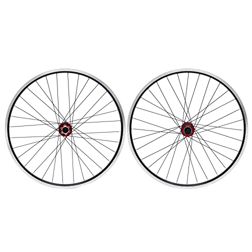 Kathring Mountain Bike Wheel Set, 27.5inch Aluminum Alloy MTB Bike Disc Brake Red Hub, Quick Release Front Rear Wheelset 200KG Load Suitable for 7/8/9/10/11/12S Cassette