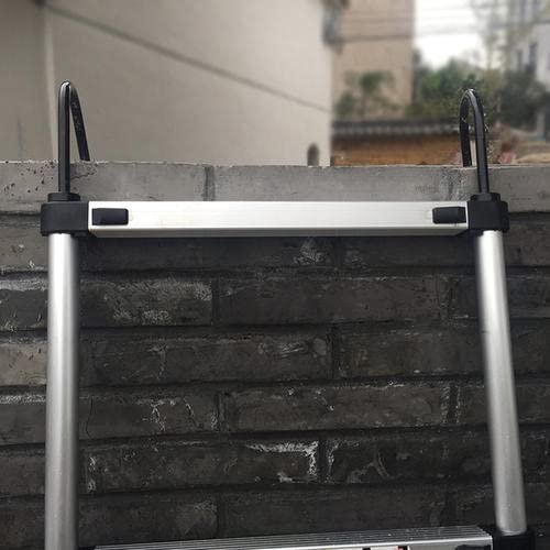 6.2m Aluminum Telescoping Ladder Folding Portable High Ladder & Roof Hook Capacity Max 150kg/330lb with EN131 For Outdoor & Indoor Use (Black) 6 6.2m Aluminum Telescoping Ladder Folding Portable High Ladder & Roof Hook Capacity Max 150kg/330lb with EN131 For Outdoor & Indoor Use (Black) - Image 6