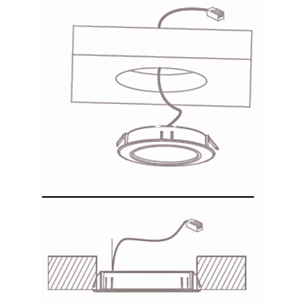 Rolux 7 Stück LED Möbelleuchten Einbaustrahler Edelstahl Gebürstet flach 3W warmweiß 3200K 200lm 12V Möbeleinbauleuchte für das Wohnzimmer, Küche und Bad. Lochausschnitt 55-60 mm. D = 65 mm