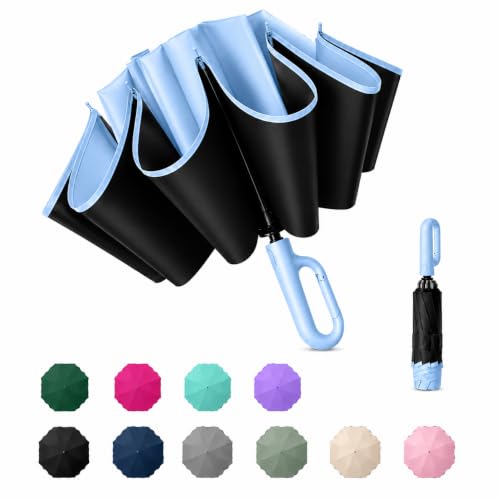 Image of Umbrella for Women | Umbrellas for Men | UV Coated 3 Fold Umbrella for Rain with Auto Open and Close Small Folding Travel-Foldable Windshield