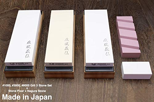 Yoshihiro Professional Grade Toishi Japanese Whetstone Knife Sharpener Water Stones (SET) - Thumbnail 2