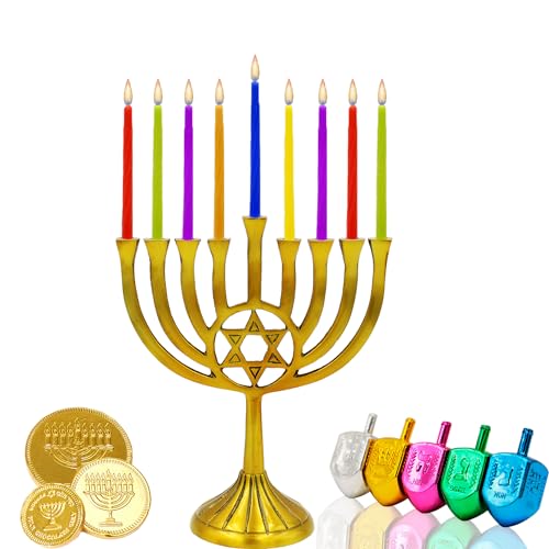 Multicolred Jerusalem Box 44 Hanukkah Candles Menorah Candles Chanukah Candles for All 8 Nights of Chanukah
