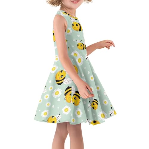 Girls Dresses Summer Breathable Loose Dance A Line Skater Dress Casual Flowy Midi Fit and Flare Sundress3