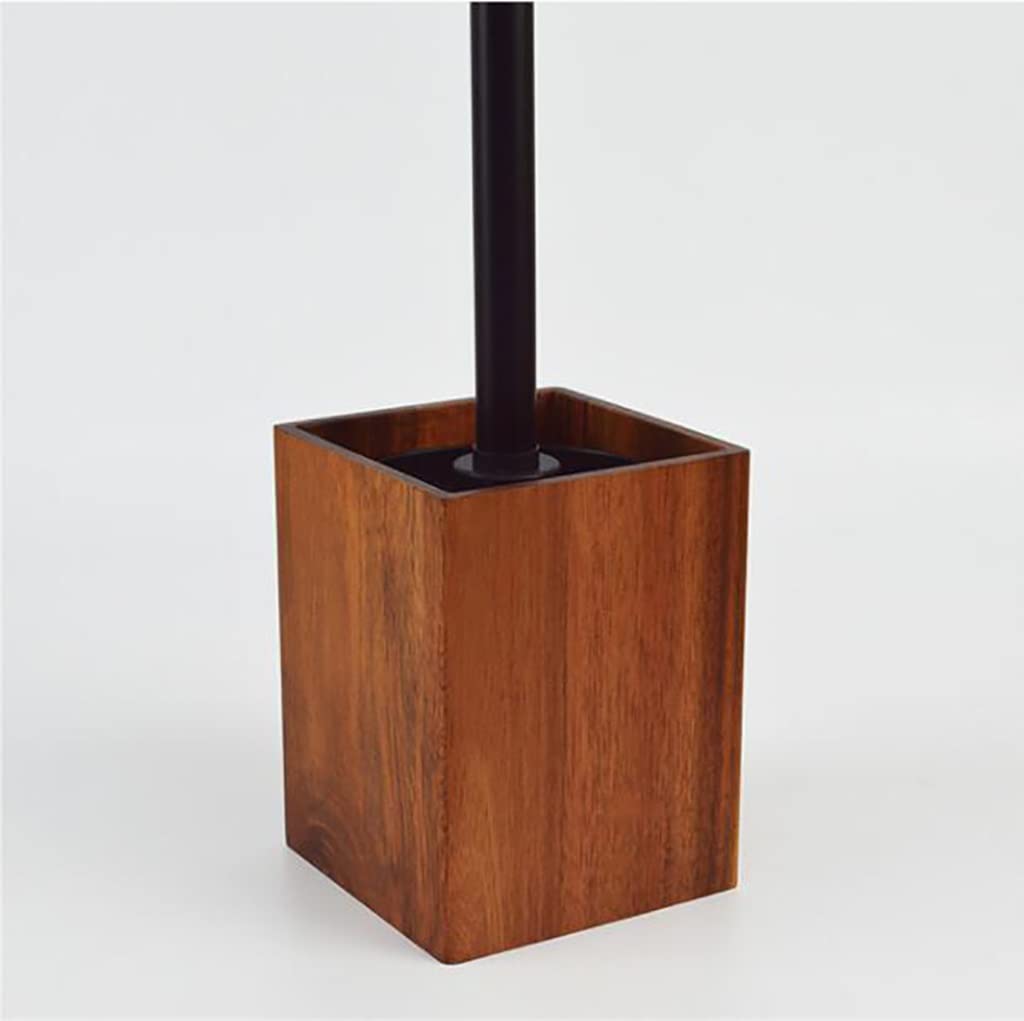 Kompakte freistehende WC-Bürste und Halter aus Holz für Badezimmer-Aufbewahrung und Organisation, Badezimmer-Dekor-Zubehör, niedliche WC-Bürste mit Edelstahlgriff