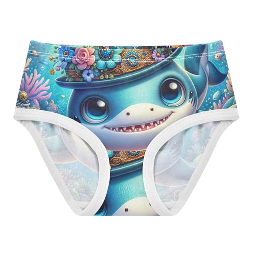 Toddler Girls Underwear 2t Cotton Girl Panties Cute Stylish Kids Undies Briefs Playful Cute Cartoon Shark