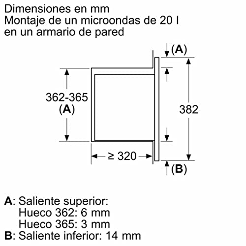 Balay-3CG6112X3-Microondas-mecanico-Encastrable-con-marco-38-cm-20-l-5-F-Aqualisis-Ap-lateral-izquierda-Plato-giratorio-27-cm-Mandos-fijos-Sin-grill-Negromarco-inox