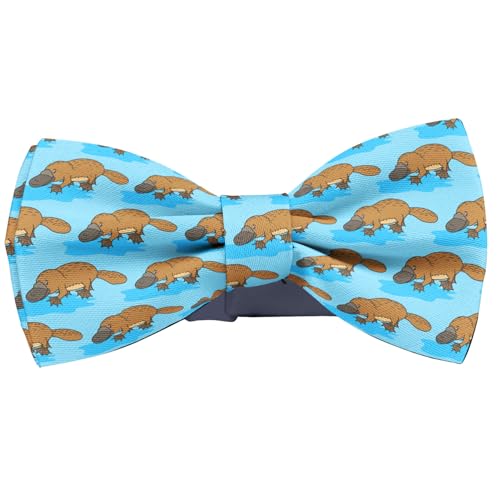 RYANUKA Pre-Tied Bow-Tie (Funny Platypus Australian Wild Animal Pattern) Adjustable Bowties for Kids, Toddlers, Adults, Dogs, Cats, Pets