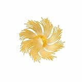 ヴィンテージ花火ブローチ、2.5インチ(6.4cm)18Kゴールドメッキタッセル花火ピン、女性用ユニークなフラワー合金コサージュ。, 6.4cm(2.5"), 金属, 宝石なし