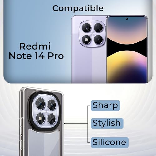 Image of A rtistque Ultra Stylish Back Cover Case for Redmi Note 14 Pro 5G | Premium Shockproof TPU | Protective Design | Redmi Note 14 Pro 5G Cover - Black