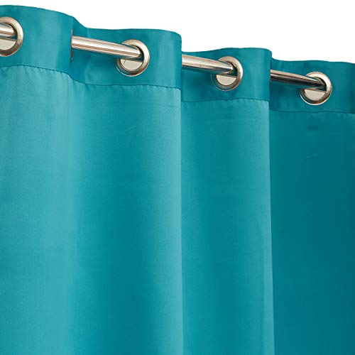 Image of Swayam 100% Blackout Polyester Window Curtain for Living Room & Bedroom | 5 Feet | Room Darkening Curtain with Eyelets | Pack of 2 | Solid Design - Turquoise