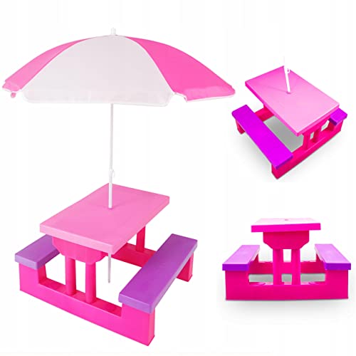 Coil Tables pour enfants, tables de jardin, table de pique-nique pour enfants avec bancs, parasol, banc pour enfant, table, banc, chaise