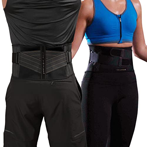 Copper Fit Unisex Rapid Relief Back Support Brace with Hot/Cold Therapy, Black, Adjustable