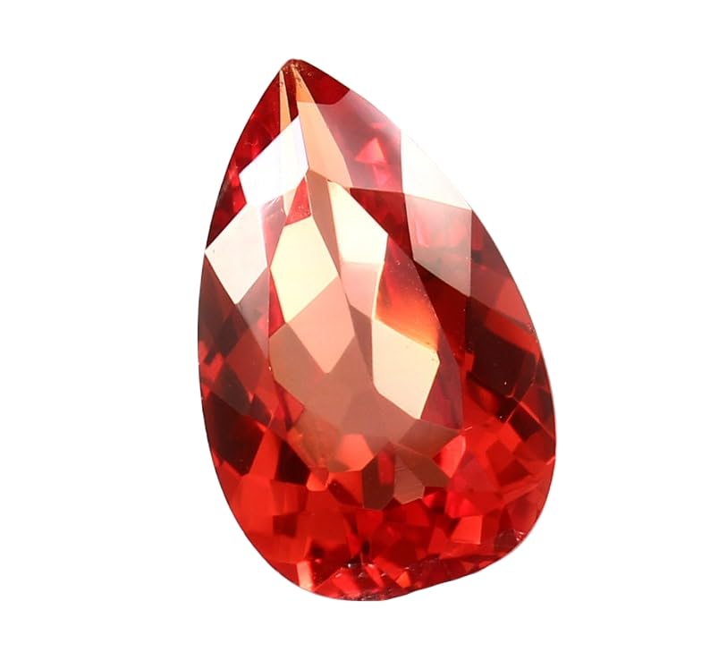 Saphir naturel Fanta Orange 18x12mm poire pour remplacer une pierre ou créer un bijou durable