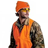 Klarny Outdoors Blaze Camo Orange Hunting Vest with Buckle - High-Visibility Ultra-Quiet | Waterproof Deer & Bow Hunting Gear Game Vest, Size XL