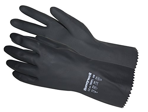 Preisvergleich Produktbild Honeywell Latex Handschuhe Gummihandschuhe Chemikalienschutz Arbeitshandschuhe schwarz (7 (S))