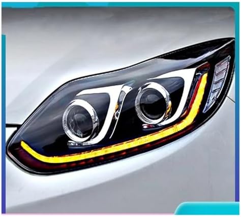 for Focus MK3 2012 2013 2014 Car Styling Dynamic Turn Signal Headlights Front Bi-Xenon Lens Double Beam HID KIT Headlamp Assembly(6000K)(5000K)