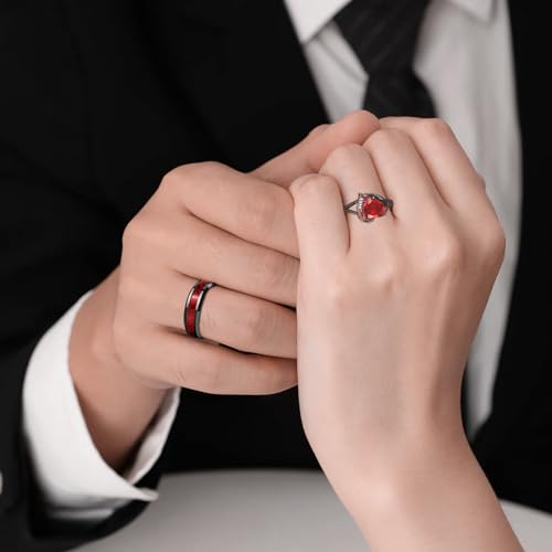 2 PCS Personalized Promise Rings for Couples Custom Wedding Rings for Him and Her Engraved Couples Rings Set His and Her Wedding Bands Engagement Gift4