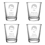 Brindle Southern Farms Ron Swanson Shot Glasses: Parks and Rec Inspired Shot Glass Set of 4