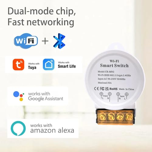 DollaTek Wifi Relay 30A Smart Switch with Energy Monitor Remote Control Timing Compatible with Echo and Home Smart Life Tuya - Image 3