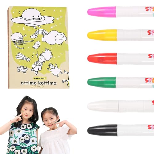 【食品医薬品検査済 SPEYOU KIDS】attimo kottimo ボディペイント マタニティペイント 女の子 フェイスペイント 顔ペイント テンペラクレヨン クレヨン 赤ちゃん 水で落とせるクレヨン 絵の具 カラーペン (黄の箱)