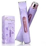 XkuiHF Máquina de Afeitar Eléctrica 2 en 1 para Mujer - Depiladora para Bikini, Cuerpo y Cara - Impermeable para Uso en Seco/Mojado - Cortapelos Corporal con Diseño Ergonómico (morado)