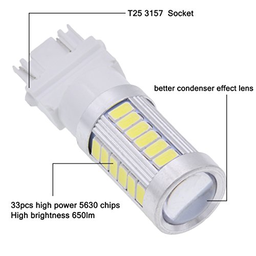 Katur 10-Pack Super White 950Lums 3157 3047 3057 3155 3457 4057 Base 33 Smd 5050 Led Replacement For Car Incandescence Bulb Rv Camper Brake Turn Lamp Lights Dc 12V 6500K #TOP4