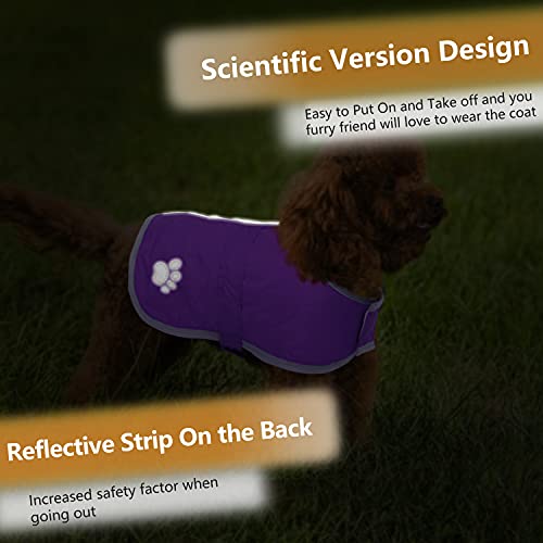 Image of Queenmore Dog Winter Coat, Cold Weather Fleece Dog Jackets for Small Dogs