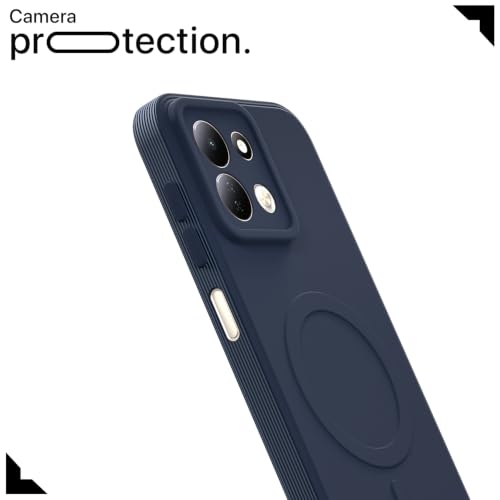 Image of Outlouders Back Cover for Redmi 17 5G | Soft Matte Silicone | Slim Fit | Magnetic-Safe Logo Design (Magnetic-Safe Not Compatible) | Shockproof | Camera Protection Bumper Case (Blue)