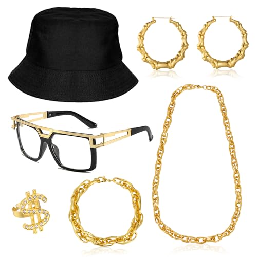 GIFIKOI 80s 90s Accessories Outfit for Woman Men Hip Hop