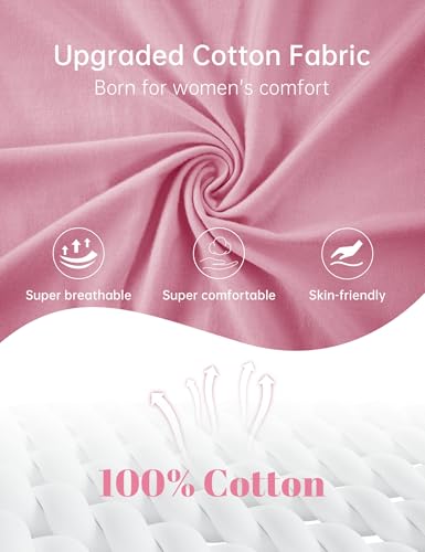 COLORFULLEAF Women's 100% Cotton Pajama Set with V-Neck, Long Sleeves & Long Pants, 2-Piece Sleepwear with Pocket S-XXL3