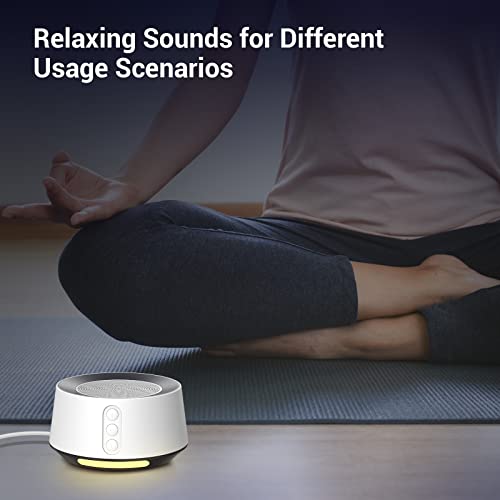BGOVERSS White Noise Sound Machine with 14 Soothing Sounds and 10 Levels Night Light for Sleeping, 5 Timers and Memory Feature Plug in Sound Machine for Nursery Baby Kids Adults, White - Thumbnail 5