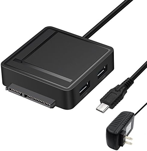 AUYOUWEI USB Type C 3.1 HUB to SATA Adapter with 2 USB 3.0 Ports TF SD Card Reader Converter 3 in 1 for 2.5” 3.5” HDD Hard Drive, SSD Drives with Power Adapter Support UASP SATA I II III