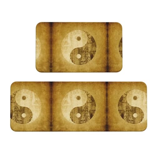 Tapis de cuisine absorbant et antidérapant motif Yin Yang x2 - 2