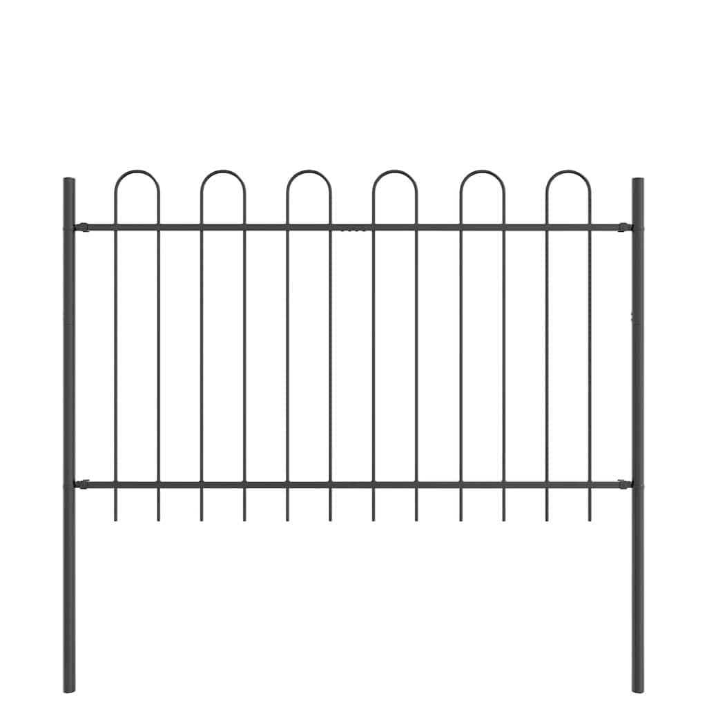 Garden Fence 9 Pcs Grey 15.3 x 0.8 m Powder Coated Steel Outdoor Decorative Border Panel Weather Resistant for Garden Terrace Yard Boundary