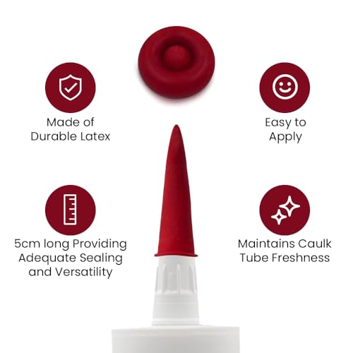 Image of SchayCo 12 Pack Caulk Saver Caps with Case of 12 GE012 All Purpose Silicone (Clear 10.1 Oz)
