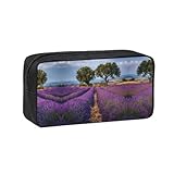 EZDLOWVBA Federmäppchen mit Lavendelfeld-Aufdruck, für Jungen und Mädchen, Sekundarschule, Stifthalter für Kinder, Mädchen, Stifteetui, Büro, College, Schreibwaren