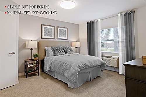 G2000 Sheer Curtains & Drapes 84 Inches Long Grey And White Ombre Curtains For Bedroom Living Room Window Curtains Light Filtering Curtains Grommet Curtains For Patio Sliding Glass Door 2 Panels Set #TOP4