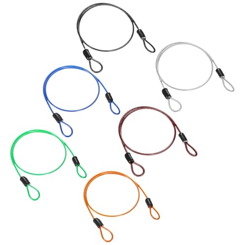 M METERXITY 6-Pack Security Cable Lock 1.64ft PVC Coated Steel