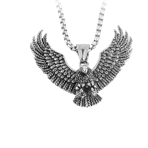 Collier pendentif Flying Eagle chaîne hip hop rétro pour homme look punk