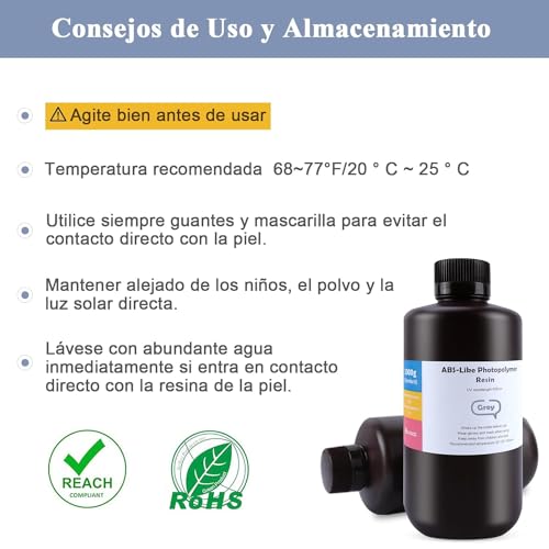 Resina ABS-Like Gris 1000g para Impresoras 3D LCD - Fernando Cortés