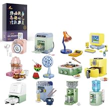 JMBricklayer Furniture Building Sets, Includes 12 Mini Home Appliances Such as Camera, Computer, Electric Fan, Party Favors Building Kits, It Serves as Furniture for Decorating City Mansion Houses