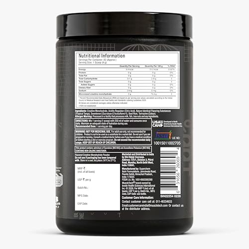 Image of MuscleTech Platinum Creatine Micronized Powder | 83 Servings, Tropical Tango | Improves Strength, Power & Muscle Recovery |Muscletech Creatine Flavored - 332g