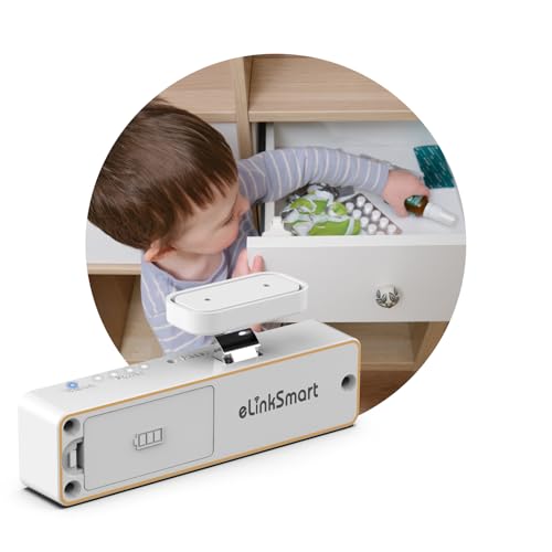 Verrou d'armoire RFID eLinkSmart blanc : sécurité enfant cachée pour tiroir de bureau
