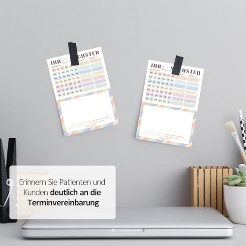 BIROYAL Terminzettel Praxis | 12 x Terminblock | ​Terminblöcke mit 600 Terminzetteln | DIN-A7 Terminzettel 7 Termine pro Zettel für Ärzte, Heilpraktiker, Physio, Massage, Studios, Kosmetik