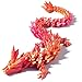 TXB3DOK 3pcs 12in 3D Printed Crystal Dragon,3D Printed Flexible Articulated Dragon,Home Office Decor Executive Desk Toys, Fidget Toys for Autism/ADHD (Rainbow Red Gold Green)