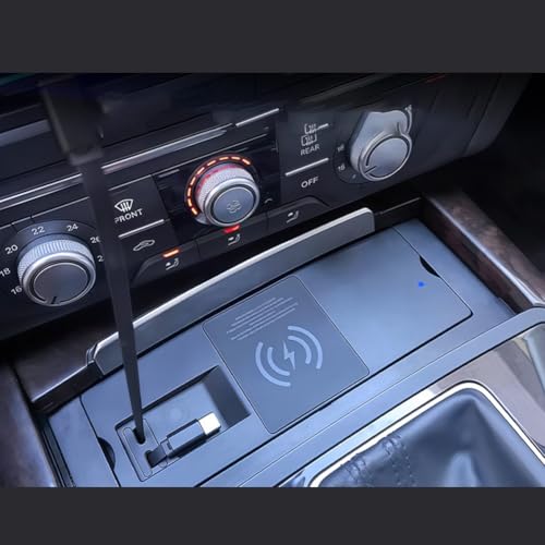 Cargador inalámbrico para coche A7 2012-2018 Risveglio con cable retráctil doble negro 5